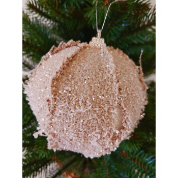 Новорічні кулі з декором із мішковини Ø100мм, ціна за набір 2 шт (SH252)